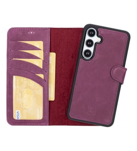 Bouletta Samsung Galaxy S24 Plus Uyumlu Deri Cüzdanlı Kılıf CZ7 (Mor)