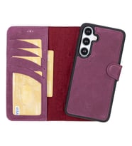 Bouletta Samsung Galaxy S24 Plus Uyumlu Deri Cüzdanlı Kılıf CZ7 (Mor)