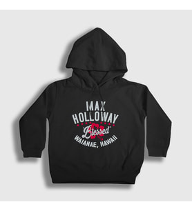 Presmono Unisex Çocuk Siyah Blessed Mma Ufc Max Holloway Kapüşonlu Sweatshirt 473952tt