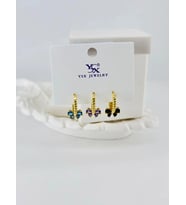 Zirkon Taşlı Üçlü Kombin Küpe - Kp00410