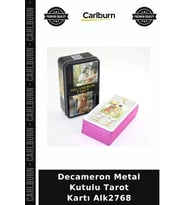 Özel Üretim Fal Koleksiyon Decameron Metal Kutulu Tarot Kartı Alk2768