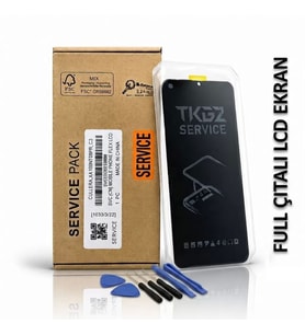 Tkgz - Samsung Galaxy A10 - SM-A105 İle Uyumlu Lcd Ekran Dokunmatik Servıce Pack Lcd Full Çıtalı + Tamir Kiti