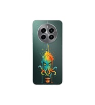 Realme 12 ile uyumlu Splash ahtapot tasarımlı şeffaf silikon kılıf
