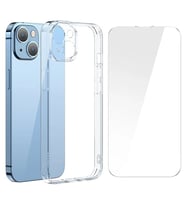Baseus SuperCeramic Series iPhone 14 6.1 Koruyucu Cam Kılıf + Full Tempered Ekran  - GLST9842-993 (Şeffaf)