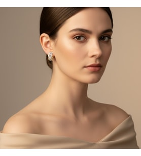 STİL İNCİSİ/XUPING JEWELRY ZİRKON TAŞLI KÜPE (Altın Rengi)