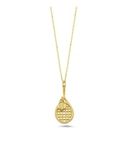 Tenis Raketi Altın Kaplama Kolye  KLY42 (Gold)