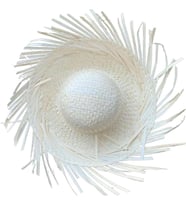 Tropikal Parti Beyaz Hasır Hawaii Şapkası 13x36 cm