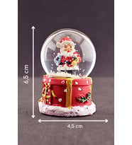 Yılbaşı Hediyesi 2023 Temalı  Noel Baba Mini Boy Işıklı Kar Küresi 6,5 cm 1A