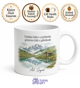 Erzurum Tekman Göletleri Yayla Kültürü Memleket Özlemi Kupa Bardak Hediye