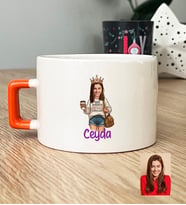 Kişiye Özel Karikatürlü Kaos Koordinatör Lüks Fincan Doğum Günü Hediyesi