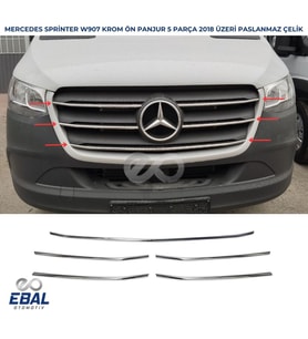 Mercedes Sprinter W907 Krom Ön Panjur 5 prç 2018 ve üzeri P.Çelik