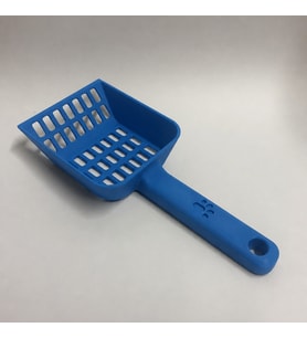 3D Baskı Kedi Kumu Küreği - Geniş Hazneli Eleme Küreği-Mavi