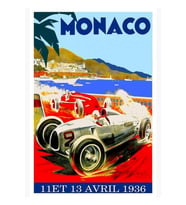 ""monaco Grand Prıx"" Vintage Reklam Baskısı Tablo Ahşap Poster Dekoratif