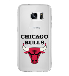 Samsung Galaxy S7 Kapak Chicago Bulls Tasarımlı Şeffaf Silikon Kılıf