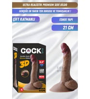 Premium Seri Ultra Realistik Çift Katmanlı Gerçekçi Dildo 21 Cm