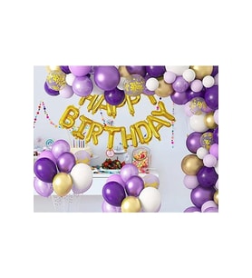 Çıtıpıtıstore Lüks Mor Lila Doğum Günü Balon Seti