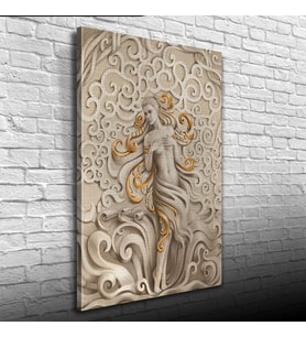 Venüs , Gri ve Altın Rengi Dekoratif Kanvas Tablo 50 x 70
