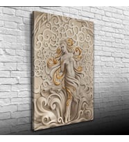 Venüs , Gri ve Altın Rengi Dekoratif Kanvas Tablo 50 x 70