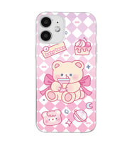 Iphone 12 Uyumlu Happy Bear Tasarımlı Şeffaf Telefon Kılıfı