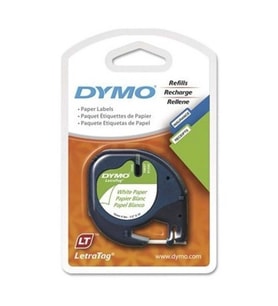 Dymo Letratag Şerit Kağıt 12 MM x 4 Metre Beyaz Şerit Kağıt (10 Lu Paket)