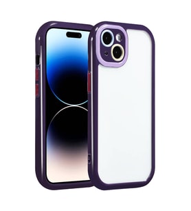 Skyarc Apple iPhone 14 Kılıf Kamera Korumalı Renkli Kenar ve Çerçeve Tasarımlı Vitamin Kapak (Mor)