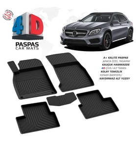 Mercedes Gla Serisi X156 4D Araca Özel Havuzlu Kauçuk Paspas 2013 ve Üzeri (Karışık)