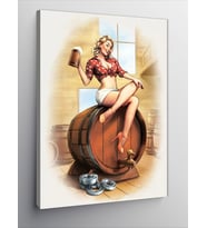 Kanvas Tablo Bira Ve Pin Up Kızı