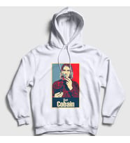Presmono Unisex Beyaz Smoking Nirvana Kurt Cobain Kapüşonlu Sweatshirt 35957tt