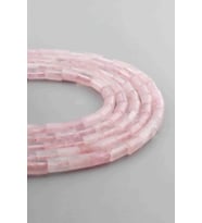 Pembe Kuvars Doğal Taş Parlak Pembe Silindir Kesim 5x8mm Dizi [AA]