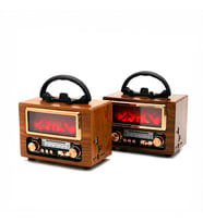 USB ŞARJLI - ŞÖMİNE İBRELİ FM RADYO RETRO MP3 USB - TF PLAYER SPEAKER NS-901BT (5343)