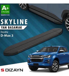S-Dizayn Isuzu D-Max 3 Skyline Siyah Yan Basamak 203 Cm 2019 Üzeri A+ Kalite