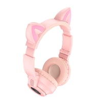 Kulaküstü Kablosuz CAT kulaklık BLUETOOTH  LED'li Kulaklık ,7 saat arama ve müzik SD kart ve Aux mod