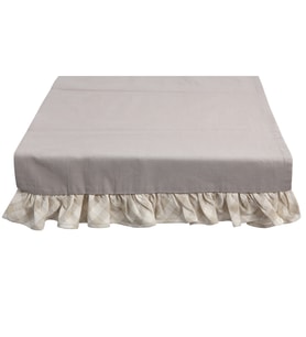 %100 Pamuk Faralya Life Ekose Fırfırlı Runner 45x140 cm Masa Runner Dekoratif Masa Örtüsü (Koyu Gri)
