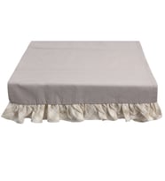 %100 Pamuk Faralya Life Ekose Fırfırlı Runner 45x140 cm Masa Runner Dekoratif Masa Örtüsü (Koyu Gri)