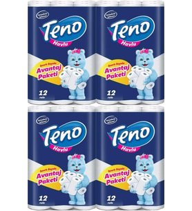 Teno Ultra Kağıt Havlu Çift Katlı 48 Li Paket (4PK*12) (Avantaj Pk Serisi)