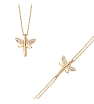 Rose Altın Yusufçuklu Kolye Bileklik Set