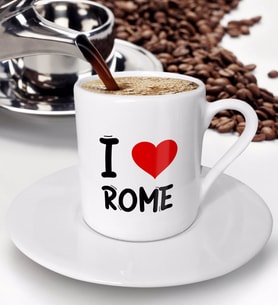 BK Gift I Love Rome Tasarımlı Türk Kahvesi Fincanı - Model 1
