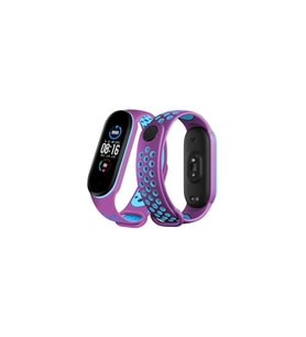 Xiaomi Mi Band 6 Spor Delikli Kordon - Mor-mavi