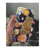 Iphone 11 Uyumlu Güneş ve Ay Tasarımlı Şeffaf Telefon Kılıfı
