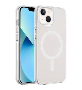 iPhone 15 Plus Kılıf Magsafe Şarj Özellikli Buzlu Transparan C-Pro Sert Kılıf (Renksiz)