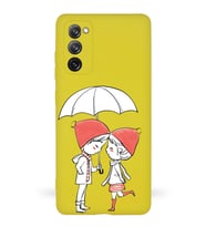 Samsung Galaxy S20 FE Uyumlu Lansman Kılıf Aşk Tasarımlı İçi Kadife Kapak-Sarı (Şeffaf)