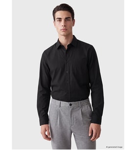 LCW BUSINESS Siyah Regular Fit Poplin Erkek Gömlek