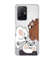 Redmi Mi 11T/Mi 11T Pro Uyumlu Kafadar Ayılar Desenli Şeffaf Telefon Kılıfı