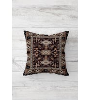 Etnik Kilim Desen Motifli Çift Taraflı Gizli Fermuarlı Yastık Kılıfı Kırlent Koltuk Yastık Kılıfı (Krem)