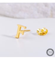 14 Ayar Altın F Harf Küpe 0,43 gr