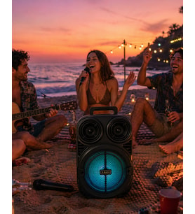 Taşınabilir Speaker Mikrofonlu Karaoke Hoparlör Rgb Işıklı 6.5 İnç Güçlü Ses
