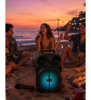 Taşınabilir Speaker Mikrofonlu Karaoke Hoparlör Rgb Işıklı 6.5 İnç Güçlü Ses