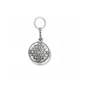 Sri Yantra Sembol Metal Anahtarlık – Gümüş Renk Spiritüel Unisex Aksesuar