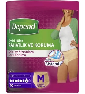 Depend Emici Külot Hasta Bezi Orta Kadın (9 Adet) Standart Pk