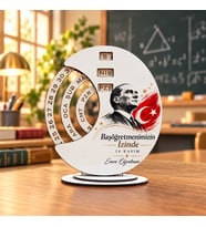 Kişiye Özel İsimli Başöğretmenimizin İzinde Ahşap Sonsuz Takvim - 24 Kasım Öğretmenler Günü Hediyesi